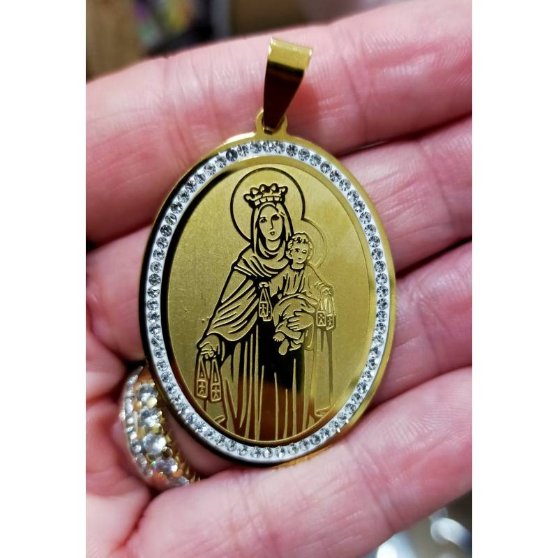 Colgante Virgen del Carmen Grabado Doble Cara