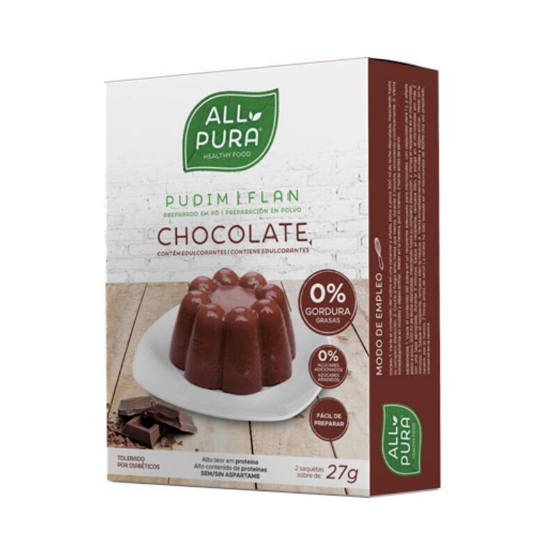 ALL PURA Pudin Flan Chocolate 2 Sobres 10 Raciones
