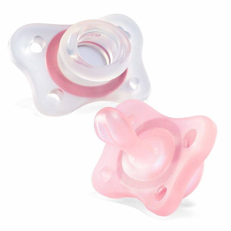 CHICCO Chupete Mini Soft Silicona Rosa 2-6M 2Und