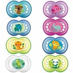 MAM Chupete Verde-Blanco Original Silicona +6m 2u