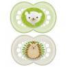 MAM Chupete Verde-Blanco Original Látex +6m 2u