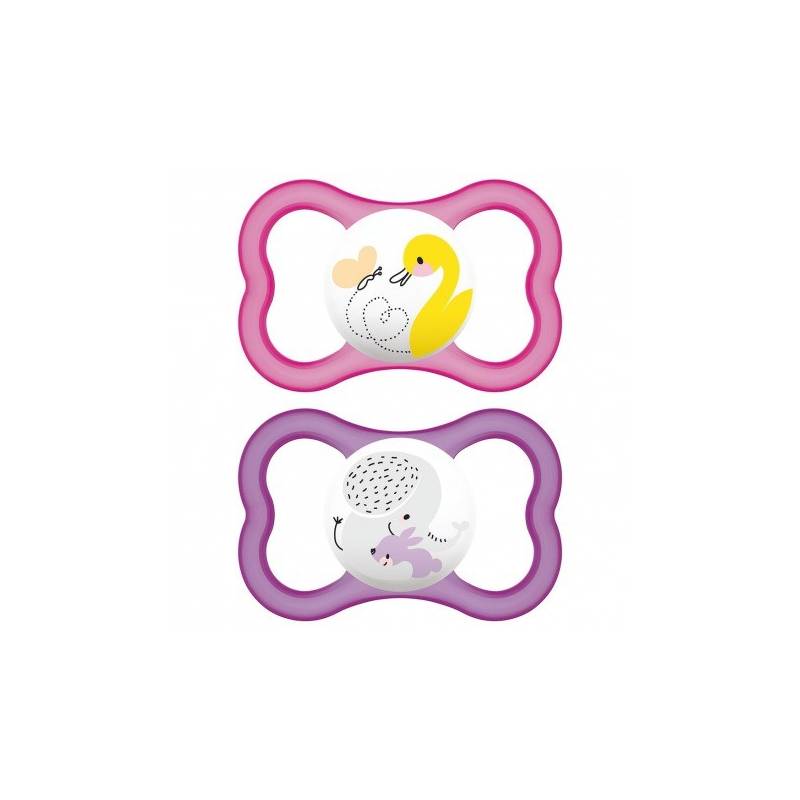 MAM Chupete Air Silicona Rosa +6m Animal 2u