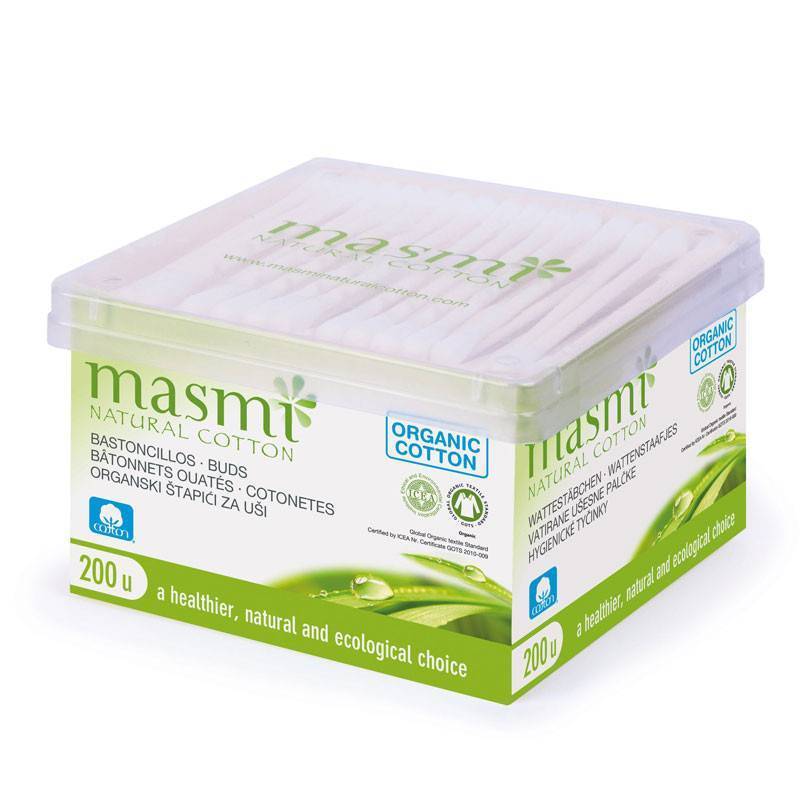 MASMI Bastoncillos Algodón BIO 200U.
