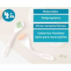 KIOKIDS Set Cubiertos Plegables Rosa