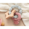KIOKIDS Mordedor Silicona-Madera Llave Rosa