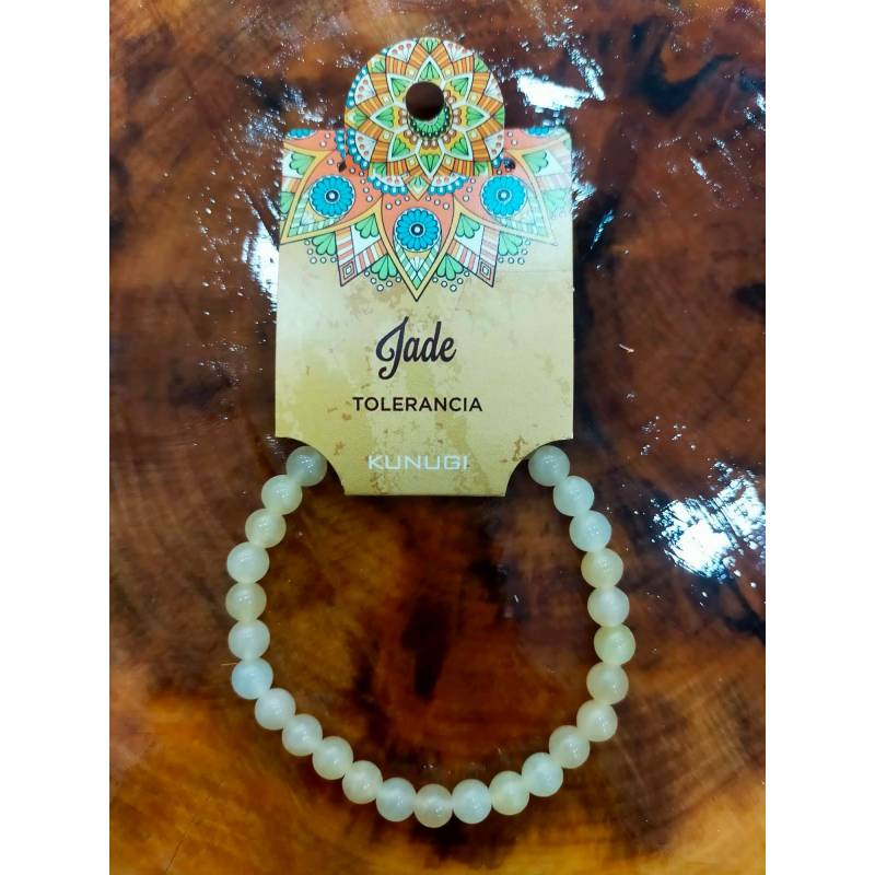 KUNUGI Pulsera Jade Amarillo 6mm