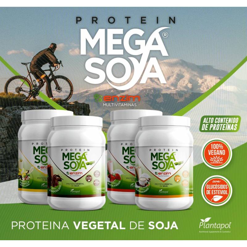 PLANTAPOL Fresa-Nata Mega Soya Enzim Batido 1kg