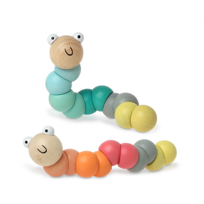 KIOKIDS Gusanito de Madera Rosa