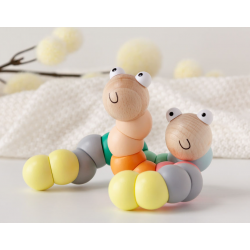 KIOKIDS Gusanito de Madera Rosa
