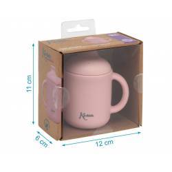 KIOKIDS Taza Silicona Rosa 120ml