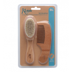 KIOKIDS Set Cepillo Peine Madera