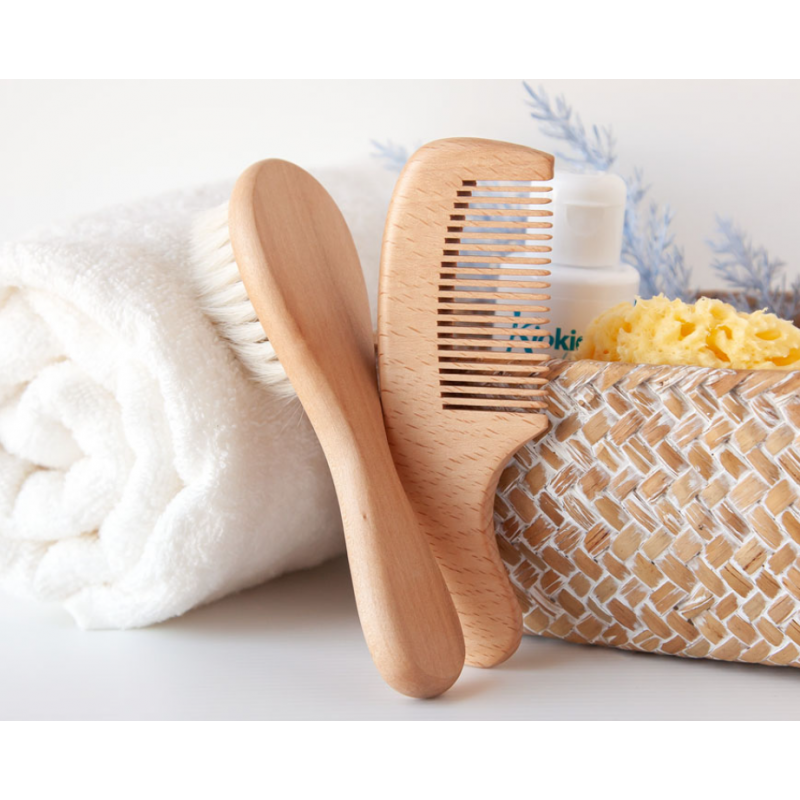 KIOKIDS Set Cepillo Peine Madera