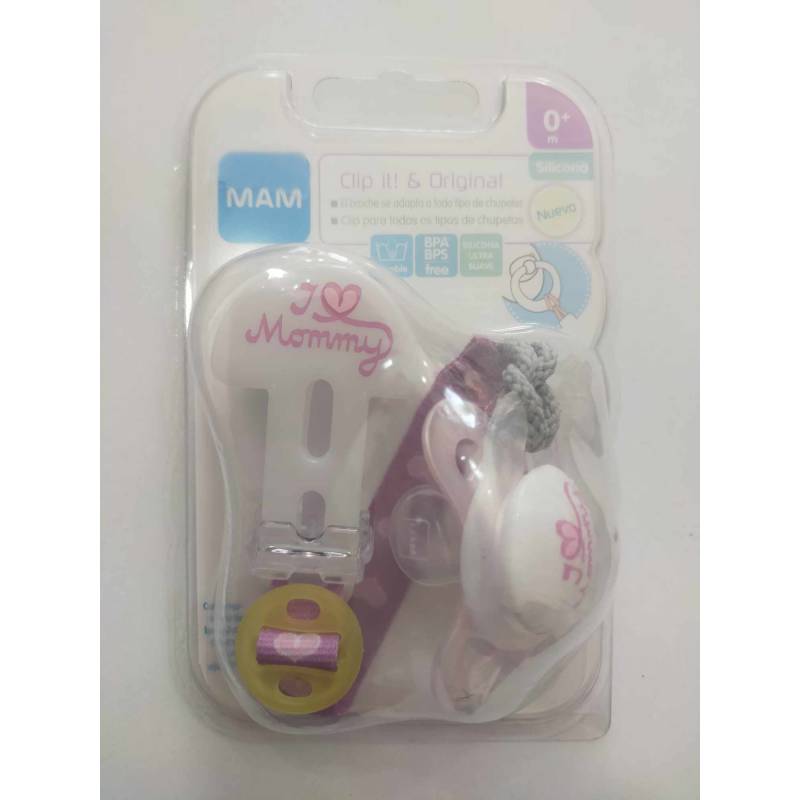 MAM Chupete Original +0m y Cadenita Love Mommy