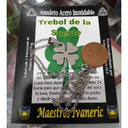 Colgante Trébol Suerte Acero