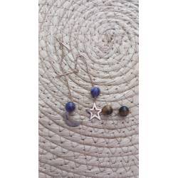 Pendientes Estrella-Luna Acero Dorado Intercambiable