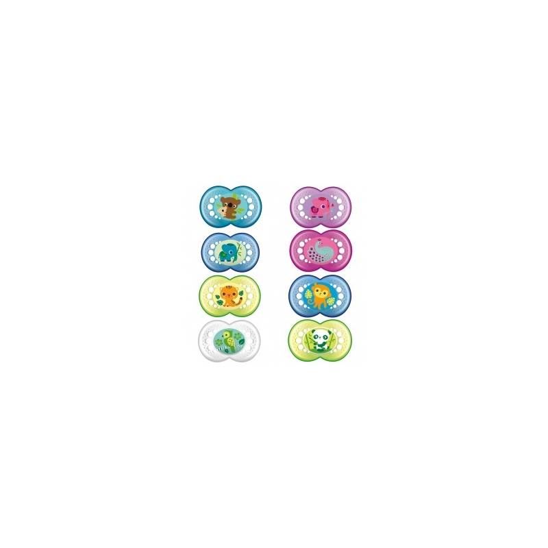 MAM Chupete Azul-Verde Original Silicona +6m 2u