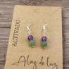 Pendientes Plata Amatista y Turmalina Verde