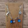 Pulsera Acero Ojo Gato Azul + Amuletos