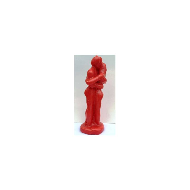 Vela Hombre y Mujer Entrelazada Rojo 18cm