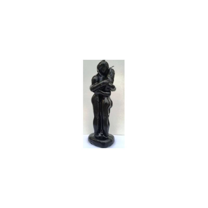 Vela Hombre y Mujer Entrelazada Negro 18cm