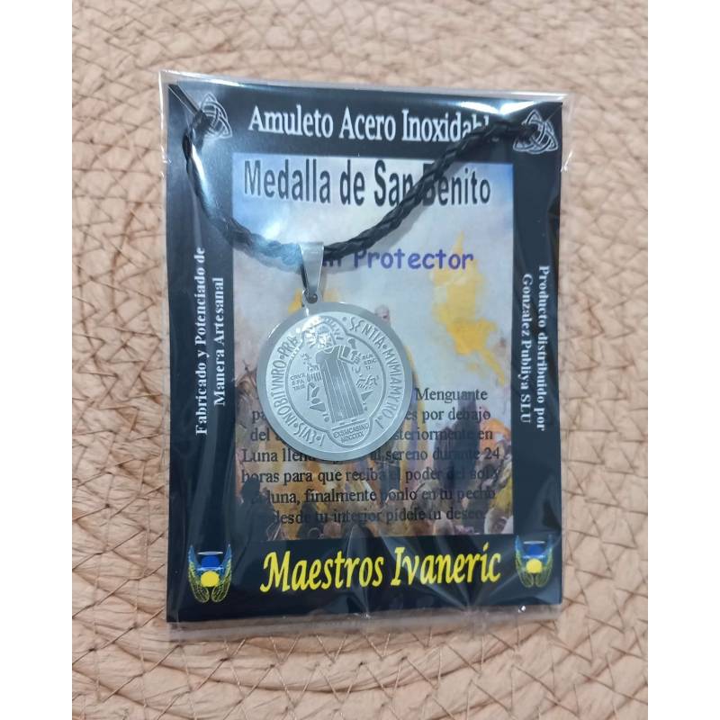 Medalla San Benito Acero Cordón