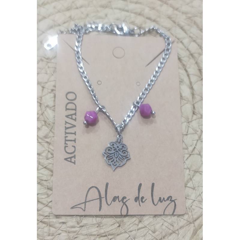 Pulsera Adorno con Turmalina Rosa